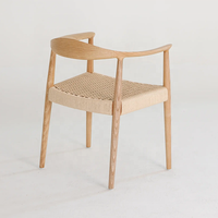 Chaise de salle à manger de style scandinave, chaise de salle à manger moderne de luxe pour table de restaurant, chaises en bois massif tressées en rotin