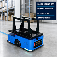 AGV compact de 300 kg pour entrepôt avec batterie LFP, robot mobile de levage pour la logistique de ligne de production et le transfert de palettes
