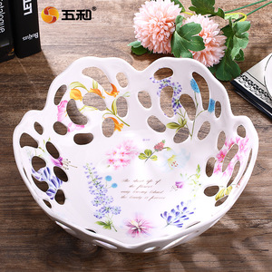 Wuhe Melamine Fruit Plate Hollow Design For Home Kitchen Use Bpa Free - Product Image 2