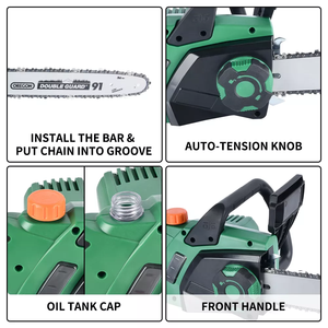 VERTAK 1800W Elektrische Kettensäge 400mm Klingenlänge, Holz bearbeitungs säge mit Brems schutz abdeckung - Product Image 6
