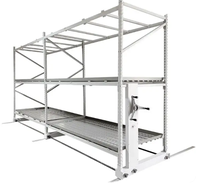 Système de culture hydroponique d'usine de plantes agricoles verticales 1.5x3m mobile à plusieurs niveaux abs plateau d'inondation banc roulant support lit de semences