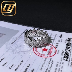 Bague Hip Hop Iced Out unisexe classique en diamant de laboratoire, style Cuban Link, pour homme et femme - Product Image 1