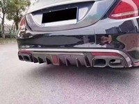 Diffuseur arrière en fibre de carbone de style B de haute qualité avec éclairage LED pour Mercedes-Benz Classe C W205 Sport