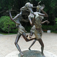 Sculpture en bronze sur mesure grandeur nature de couple dansant, danseuse de ballet, femme ronde célèbre, en laiton et bronze, pour la décoration de village dansant