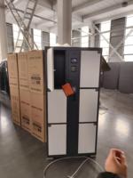 Casier intelligent à 6 portes en acier avec serrure à clavier électronique, casier de rangement pour bagages, accepte les paiements par pièces et billets