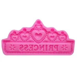 3D Princess Crown flüssige Silikon Fondant Formen für Cupcake Toppers Praline Candy Kuchen Cookie Back dekoration