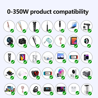 Adaptateur de voyage Foxcan 2AC avec 4 ports USB, charge rapide PD 350W, combo avec prises UK/AU/IT/EU pour ordinateur portable et téléphone, convertisseur de voyage