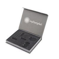 Boîte d'emballage pour fléchettes en matériaux recyclés avec doublure floquée en EVA, fermeture magnétique noire, boîte cadeau et artisanale