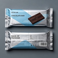 Sachet en papier kraft biodégradable personnalisé, scellé au dos, sac plat à trois soudures pour barre chocolatée, sachet d'échantillon de qualité alimentaire