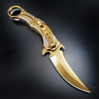 Golden Dragon creativo cuchillo plegable Camping al aire libre colección de cuchillos armas frías cuchillo de alivio al por mayor