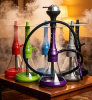 Ensemble de chicha miniature au design unique en acrylique avec un tuyau en silicone de haute qualité et un bol en silicone
