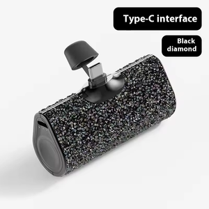 Mini Banco de Energía Compacto con Incrustaciones de Diamantes de Resina, Carga Rápida de 12W, 5000mAh, Portátil de Bolsillo, Elegante y Brillante - Product Image 6