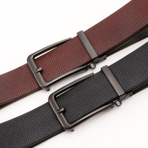 Ceintures en cuir de <span class=keywords><strong>vachette</strong></span> à cliquet automatique en stock d'usine pour hommes - Product Image 6