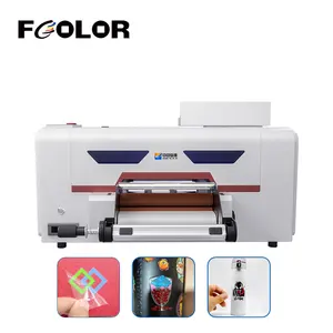 Fcolor Printing 42cm A2 A3 All in 1 Mini Roll to Roll UV DTF Sticker Printer Machine con laminador AB Film