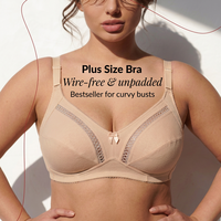 Soutien-gorge Grande Taille Premium Sans Armature, Non Rembourré, Couvrance Totale, Fort Maintien, Anti-Affaissement, Respirant – Offre Spéciale