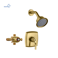 Ensemble de douche en laiton noir canon de fusil à tête de douche pluie, modèle unique, pour toilettes à montage encastré