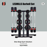 Ensemble d'haltères pour exercices en groupe avec plaques de poids, barres doubles, support de rangement vertical, organisation professionnelle, durable pour salle de sport intérieure