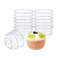 Gobelets jetables en PS/polyéthylène Tengqun, forme florale, transparents, résistants à la décoloration, pour desserts/mousse/gobelets à boisson, 101-200 ml
