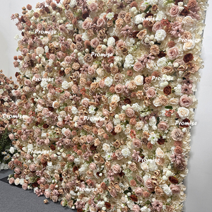 Décoration de mariage complète, ensemble de roses artificielles en soie couleur avoine, décorations murales pour mariage - Product Image 3