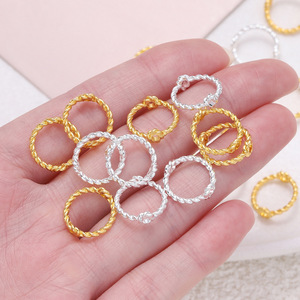 แหวนลูกปัดโลหะผสมสังกะสีชุบทองและเงินอุปกรณ์เครื่องประดับ DIY อุปกรณ์งานฝีมือ - Product Image 3