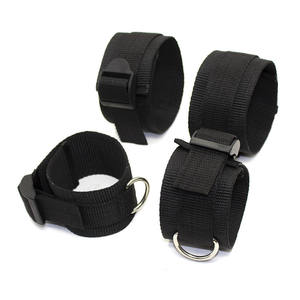Menottes et attaches de lit noires pour couples, jeux pour adultes, bondage BDSM, jouets sexuels - Product Image 5