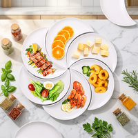 Ensemble de plateaux de service en céramique de forme lune personnalisée pour la maison et les restaurants, plats assortis pour la restauration