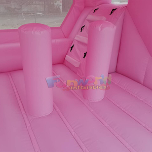 Commercial <b>inflatable</b> pink castle bounce house with slide for outdoor party chateau gonflable de mariage - Product Image 6