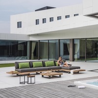 Ensemble de salon de jardin en aluminium 9 pièces, ensemble de salon de jardin moderne en bois, canapé d'extérieur pas cher, canapé de jardin en aluminium, ensembles de canapés d'extérieur en aluminium