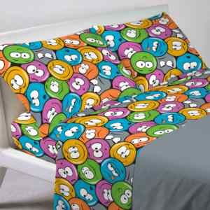 Juego de Sábanas con Estampado de Emoticonos, 100% Algodón, Tamaño Super King, Incluye Fundas de Almohada - Product Image 3