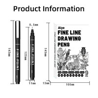 Ensemble de stylos feutres professionnels pour artistes, dessin, croquis, imperméable, précision, trait fin de 0,1 mm à 0,8 mm