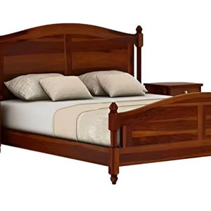 Cama Queen Size de Madera de Sheesham Gyano de Primera Calidad, sin Almacenamiento, Cama Doble de Madera, Mueble Resistente y Duradero, Elegante - Product Image 1