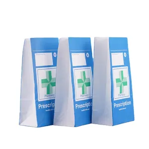 RX Kraft Paper Pharmacy Prescription Pill Medicine Paper Bag For Hospital