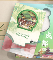 Carnet de notes en papier 3D de haute qualité, format A5, sculpture exquise, créativité culturelle, multifonction, temple de Wuhou, sculpture ajourée, cadeau