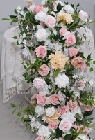 Vente en gros de chemin de fleurs artificielles chemin de fleurs de table de mariage chemin de table de fleurs artificielles pour la décoration de mariage