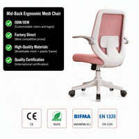 Chaise de bureau ergonomique pivotante en maille respirante ALINUNU ODM OEM avec accoudoirs rabattables pour le bureau à domicile