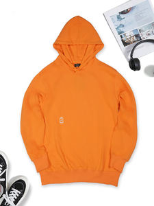 <b>Men's</b> Athletic <b>Hoodies</b> Slim Fit 100% Cotton Custom Oversized Lightweight Embroidered Design Solid <b>Orange</b> Long Sleeve <b>for</b> Autumn - Product Image 3