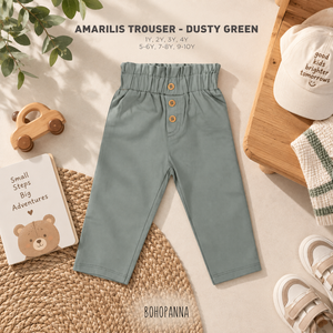 ให้ลูกของคุณเพลิดเพลินไปกับทุกช่วงเวลาด้วยกางเกง BOHOPANNA Amarilis ที่ผลิตจากผ้าฝ้ายระบายอากาศได้ดีเพื่อการสวมใส่สบายในทุกวัน - Product Image 1