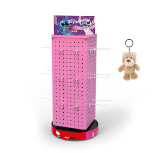 Bevis tùy chỉnh 4-Side kim loại <span class=keywords><strong>Pegboard</strong></span> <span class=keywords><strong>Rack</strong></span> hiển thị đồ chơi Keychain hiển thị đứng cho các cửa hàng bán lẻ - Product Image 1