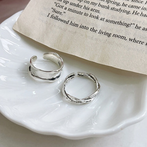 925 Sterling <b>Silver</b> Irregular Smooth <b>Ring</b> For Women Geometric Design Everyday Wear Jewelry - Product Image 3
