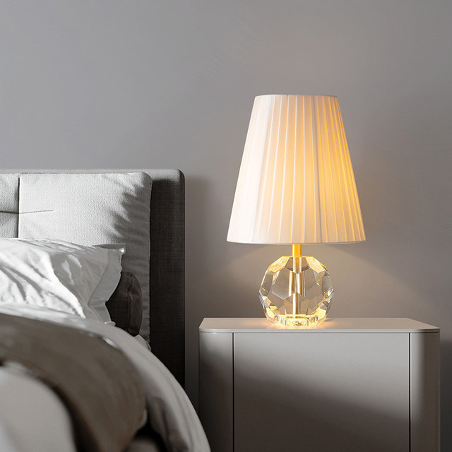 full copper luxury fashion crystal table lamp modern minimalist home bedside lamp romantic warm night light for ins style
