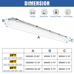 Luminaire LED Tri-Proof IP65 pour panneau, 2FT 4FT 8FT, étanche à la vapeur, pour entrepôts industriels intérieurs, parkings, éclairage linéaire de magasins - Product Image 6