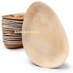 จานใบปาล์มอาเนก้าธรรมชาติ100% เป็นมิตรกับสิ่งแวดล้อมจานใส่อาหารแบบยั่งยืนย่อยสลายได้ตามธรรมชาติ - Product Image 1