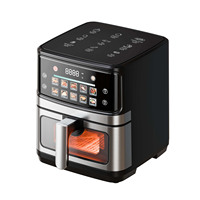 Friteuse à air sans huile carrée en acier inoxydable OEM 8L 10L avec cuve intérieure amovible antiadhésive facile à nettoyer pour la cuisine