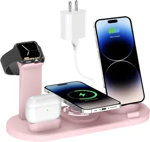 Top Selling Products 2023 Tabletop 15W Fast Charging 6 In 1 Rotate Holder Universal Wireless Charger For iPhone14 for Android