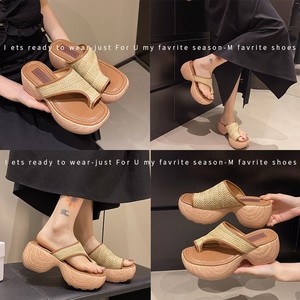 <span class=keywords><strong>Infradito</strong></span> da donna <span class=keywords><strong>con</strong></span> plateau spesso impermeabili in <span class=keywords><strong>paglia</strong></span>, stile vacanza, alla moda, per esterni, Made in Taiwan - Product Image 5