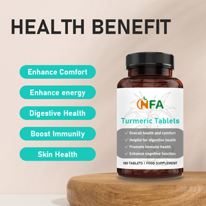 Tabletas de Cúrcuma de Marca Propia con Extractos de Raíz de Jengibre y Pimienta Negra, Refuerzan la Función Inmunitaria, Píldoras de Suplemento Herbal para Adultos - Product Image 2