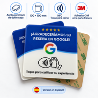 Custom Soporte NFC para Reseñas de Google Acrílico con Código QR para Mostrador de Hotel Restaurante y Bar