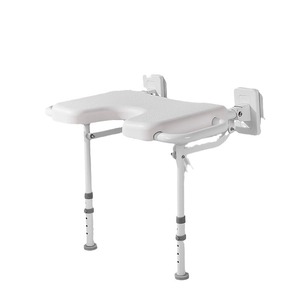Modern Stainless Steel Wall Mount Fold-Up Shower Seat Sturdy Disabled Elderly Bathroom Accessory for Hotels - Product Image 1