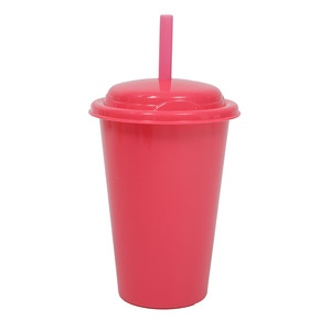 Shang Kou Ai <b>Reusable</b> Plastic Straw <b>Cup</b> <b>With</b> <b>Lid</b> Portable Drinkware For Camping And Daily Use - Product Image 3