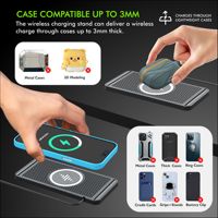 Alas Pengisi Daya Nirkabel 15 W 2 in 1, Pengisi Daya Cepat untuk Rumah dan Mobil, Adaptor Pengisi Daya, Dudukan untuk Earphone, Praktis
